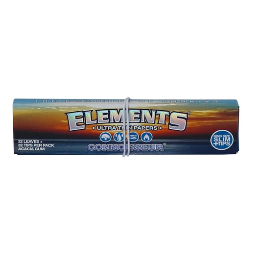 Elements Connoisseur King Size Slim Papers inklusive Tips, 32 Stück pro Heftchen