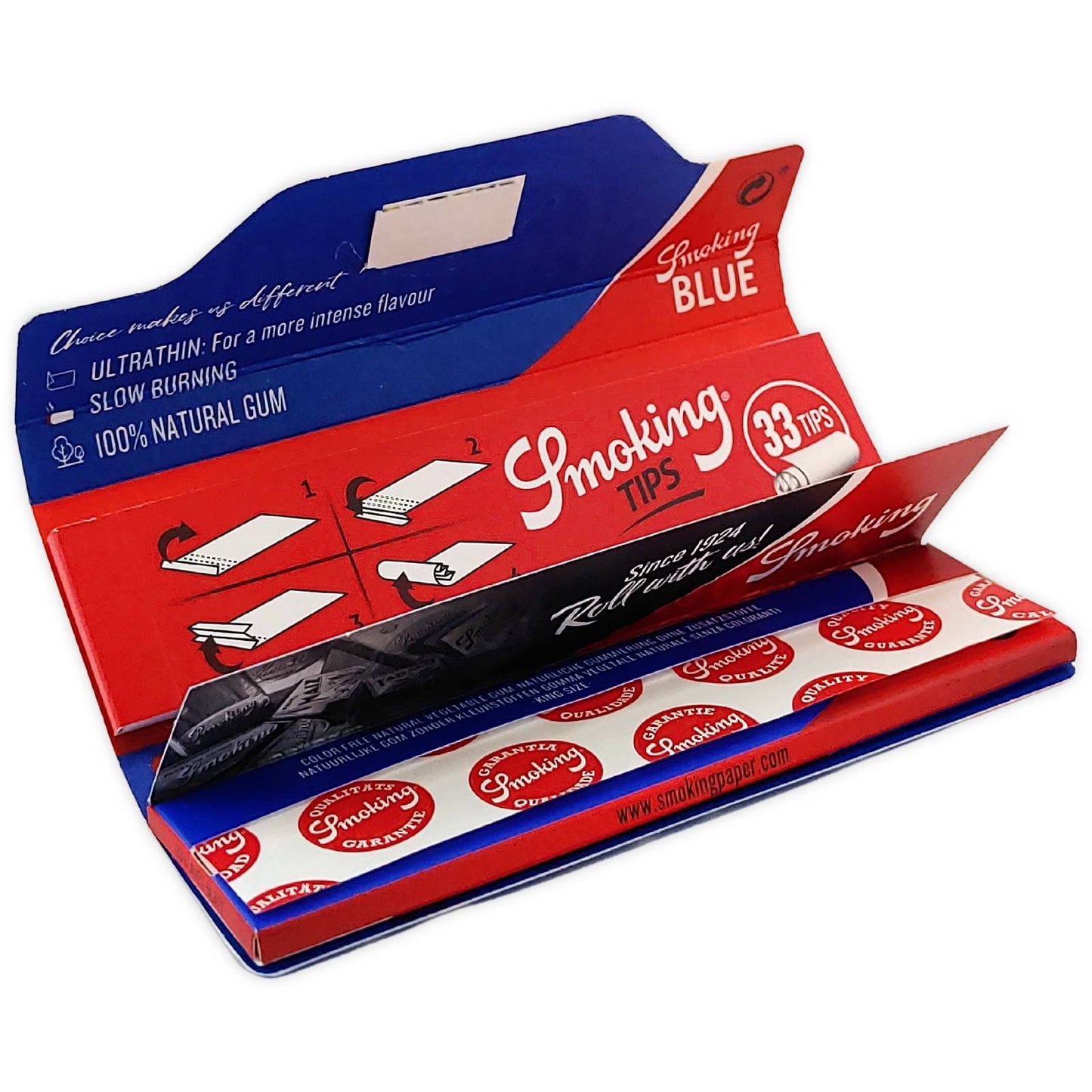 Smoking - Blue - King Size + Tips - Ultra dünn - Zigarettenpapier (33 Blättchen + 33 Tips)
